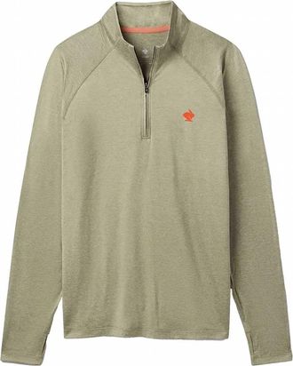 Rabbit Mens Ez Zip Long Sleeve Quarter-Zip Pullover In Brown