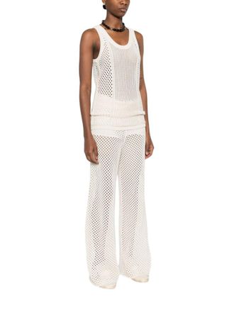 Golden Goose White Knitted Round Neck Top