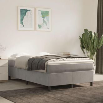vidaXL Estructura De Cama Sin Colch&oacute;n Terciopelo Gris Claro 120x200 Cm Vidaxl