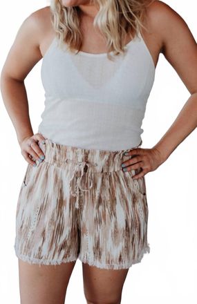 Promesa Sand Fringe Shorts In Tan
