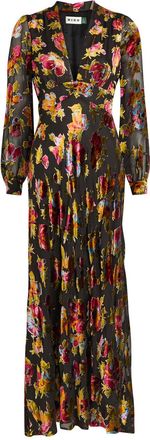 Rixo Rixo Emory Floral-devoré Chiffon Maxi Dress - Black - 18 (UK18 / Xxl)