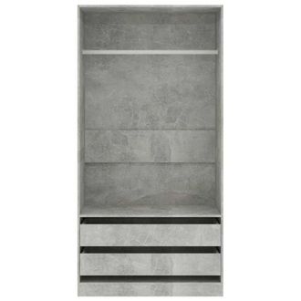 Berkfield Home Wardrobe Concrete Grey 100x50x200 cm Engineered Wood | Size: 100 x 50 x 200 cm