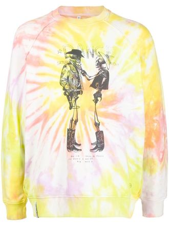 Stain Shade Felpa con fantasia tie dye x Hiroshi Fujiwara - Rosa