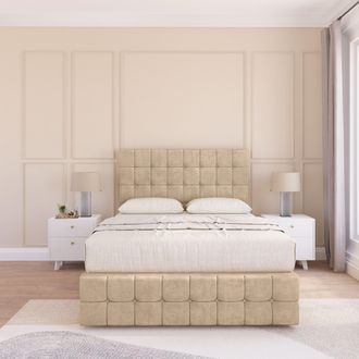 Sloomy Berlin Coniston Bed Set, No Drawers Mattress & 54 Headboard in Cream | Size: Super King