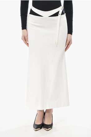 The Attico Jersey Midi Skirt with Belt size 42