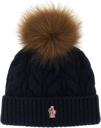 Moncler Blue Knitted Beanie Cap