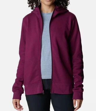 Columbia Trek Ii Hoodie Womens Marionberry Cotton Graphic Full Zip FTS393