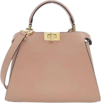 Fendi Pre-owned Peekaboo Handbag - Dames - Vintage Handtas - Beige - ONE Size - Leer - Vintage