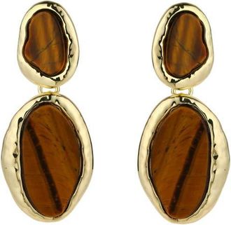Petit Moments Spellbound Tigers Eye Drop Earrings in Gold/tigers Eye at Nordstrom