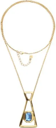 UNOde50 Gold-Tone Geometric Necklace with Blue Crystal at Nordstrom