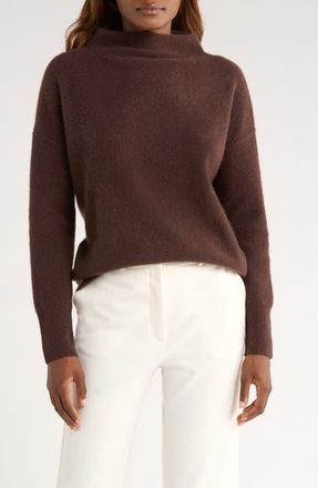 Vince Boiled Cashmere Funnel Neck Pullover in Truffle at Nordstrom, Size Large