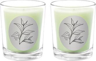 Qualitas Green Tea Two Scented Beeswax Candle Set