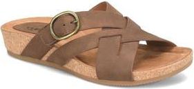 S&ouml;fft Grainger Wedge Slide Sandal in Brown at Nordstrom Rack, Size 6.5