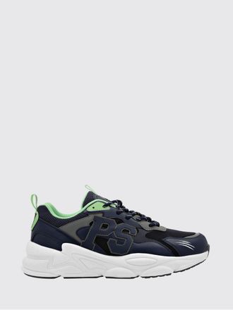 Plein Sport Low-Top Sneakers in Leather and Mesh with Contrast Monogram