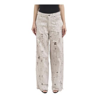 Haikure Wide Jeans, female, White, Size: W27 Bethany Bull Destroy Jeans