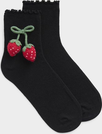 Simons Womens 3D accent ankle socks