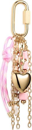 Chelsea28 Heart Beaded Bag Charm in Pink Multi- Gold at Nordstrom