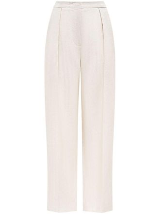 12 Storeez pressed-crease linen trousers - White