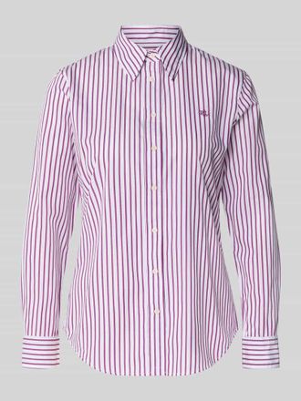 Lauren Ralph Lauren Slim Fit Hemdbluse mit Logo-Stitching Modell Jamelko in Violett, Gr&ouml;&szlig;e XL