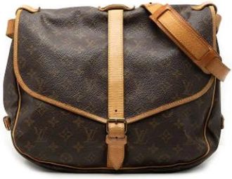 Louis Vuitton Pre-owned Saumur Cross Body Bag - Dames - Vintage Schoudertas - Bruin - ONE Size - Leer - Vintage