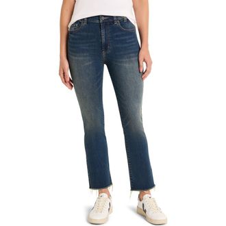 Nic+Zoe High Waist Raw Hem Flare Leg Jeans in Aegean at Nordstrom Rack, Size 26