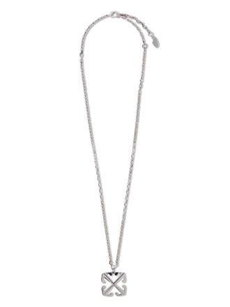 Off-white Arrows pendant necklace - men - Brass - OS - Silver