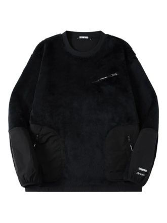 SPOONYARD zip-pocket crew-neck sweatshirt - Black