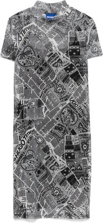 BOSS Abito corto con stampa - Grigio