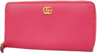 Gucci Pink Leather Long Wallet (Bi-Fold) (Pre-Owned)