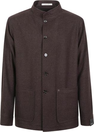 Tagliatore Klein Jacket - Heren - Overhemden - Bruin - Maat: L Zijde