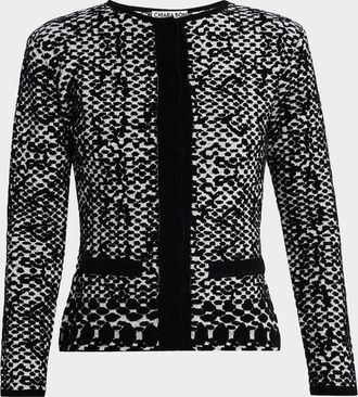 La Petite Robe Di Chiara Boni Karnak Crewneck Jacquard-Knit Cardigan