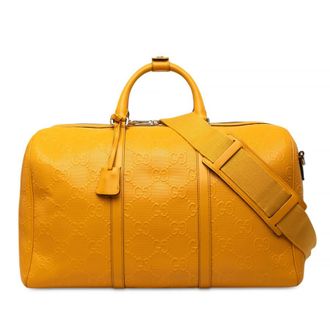 Gucci Pre-owned Gucci GG Embossed Calfskin Duffle Bag Unisex YKBL34ITK0PG4N8I