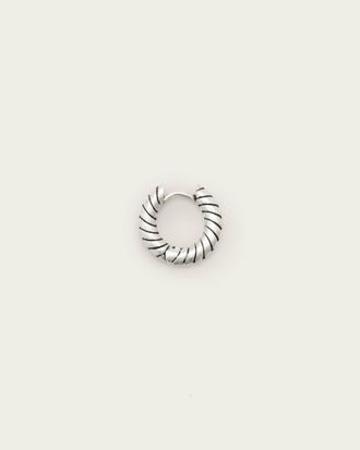 AllSaints Mens Sterling Silver Python Hoop Earring, Size: One Size