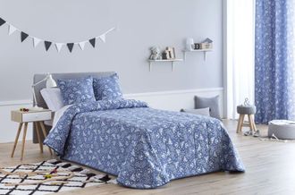 Confecciones Paula Colcha Bouti acolchada jacquard relleno 200 gr cama 135 azul