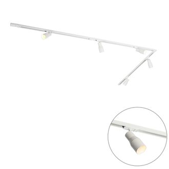 QAZQA Moderno Sistema De Iluminaci&oacute;n De Riel Moderno Con 5 Focos Blanco 1-fase - Iconic Kohua Aluminio /acero /pl&aacute;stico Alargada Adecuado Para Led Max. 5 X 