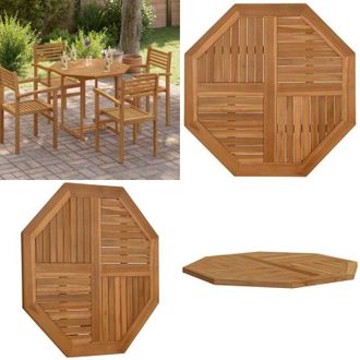 vidaXL Piano per Tavolo 90x90x2,5 cm Ottagonale Legno Massello di Teak - Tavolo da giardino - Legno massello teak