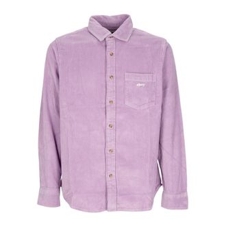 Obey Fluwelen Overhemd Lange Mouwen Paars Roos - Heren - Casual Overhemden - Paars - XL - Katoen - Overhemden