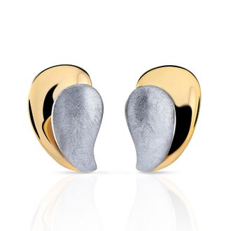 Orphelia Ameliana WoMens 925 Sterling Silver Stud Earrings - Silver/Gold ZO-7508 - Silver & Gold - One Size