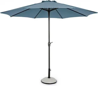 Konte Design Sombrilla redondo grande con m&aacute;stil central de aluminio y lona azul 3m