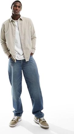 Selected Camicia giacca beige in velluto a coste-Neutro