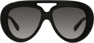 Loewe Curvy Lw 40144U Oversized Aviator Zonnebril - Dames - Zonnebrillen - Zwart - ONE Size - Accessoires