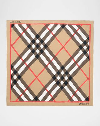 Burberry Watercolor Check Silk Scarf