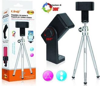 Trade Shop Trade Shop - Treppiede Ruotabile A 360&deg; Tripod A 3 Sezioni Telescopico Per Smartphone Hd-3057