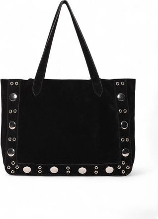 Walter Baker Flynn Studded Tote in Black Suede at Nordstrom