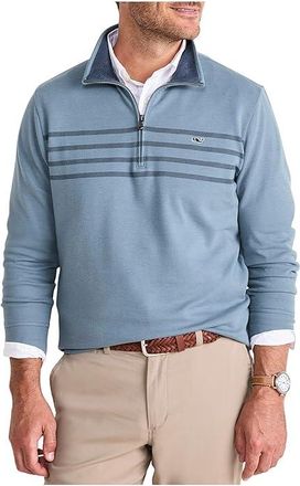 Vineyard Vines Saltwater 1/4 Zip Mens Sweatshirt Blue Mirage : 2XL, Cotton/Polyester