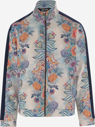 Just Cavalli stretch nylon jack met bloemenprint