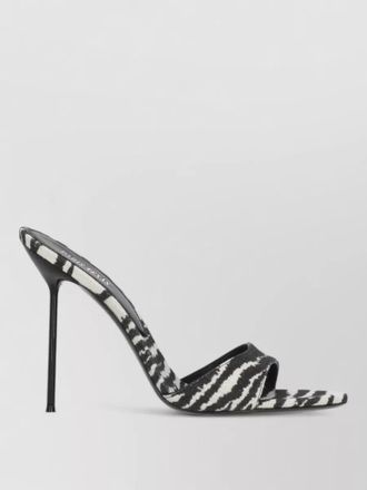 PARIS TEXAS fabric mules zebra pattern stiletto heel