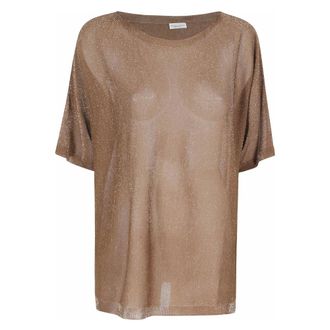 Roberto Collina Round-neck Knitwear, female, Brown, Size: L Bright Sweater