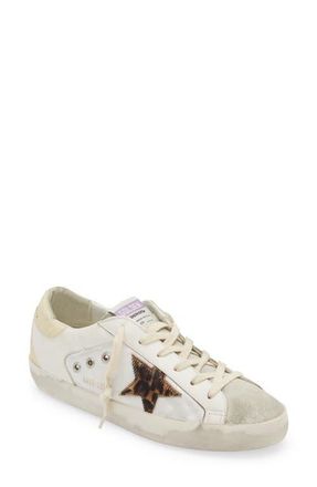 Golden Goose Super-Star Genuine Calf Hair Sneaker in Ivory/Leopard Calf Hair at Nordstrom, Size 11Us