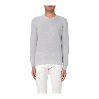 Brooksfield Round-neck Knitwear, male, Gray, Size: XL Knitted Crew Neck Pullover Sweater